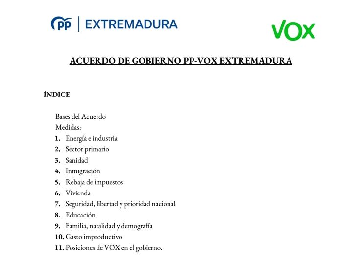 PP y Vox acuerdan el rechazo al reparto de inmigrantes ilegales y blindar Almaraz