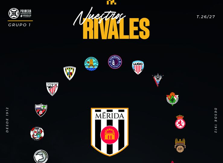 La AD Mrida repetir en el grupo I de Primera Federacin en la temporada 202627