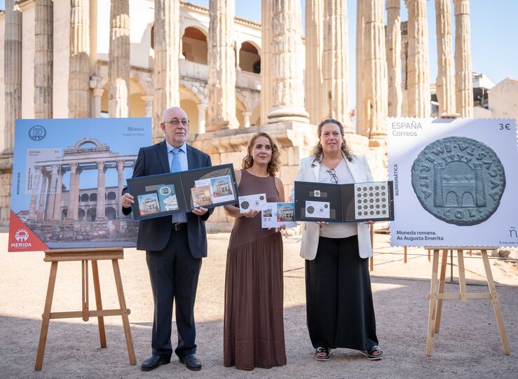 Templo Diana y moneda As Augusta Emerita figuran en nuevas emisiones filatlicas Exfilna
