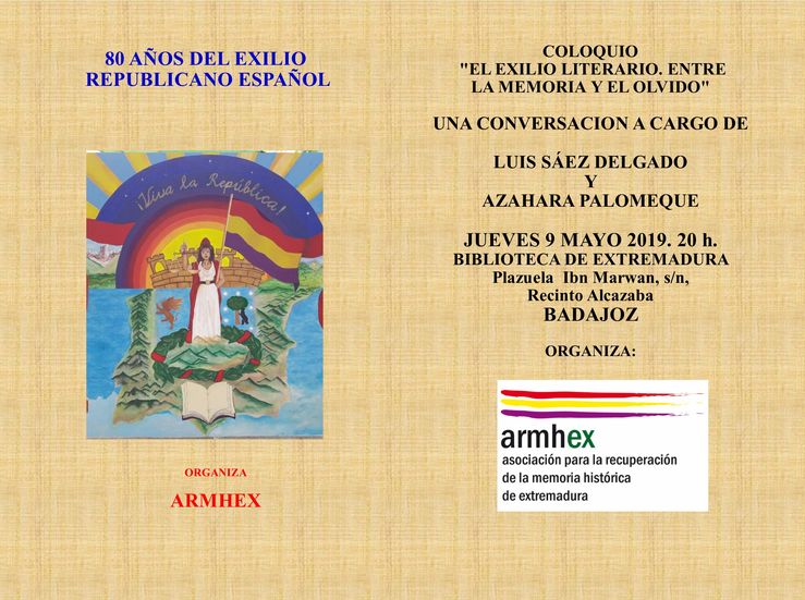 La Armhex organiza en Badajoz un coloquio sobre el exilio literario