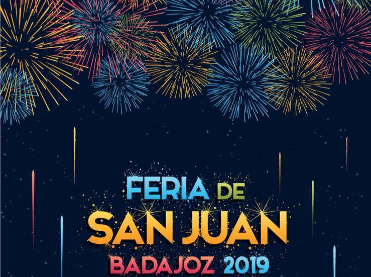 El cartel Chispa de Badajoz de Paqui Trejo anunciar la Feria de San Juan de Badajoz