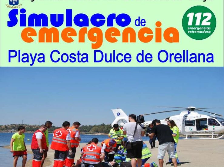Simulacro de emergencias en el Pantano de Orellana la Vieja