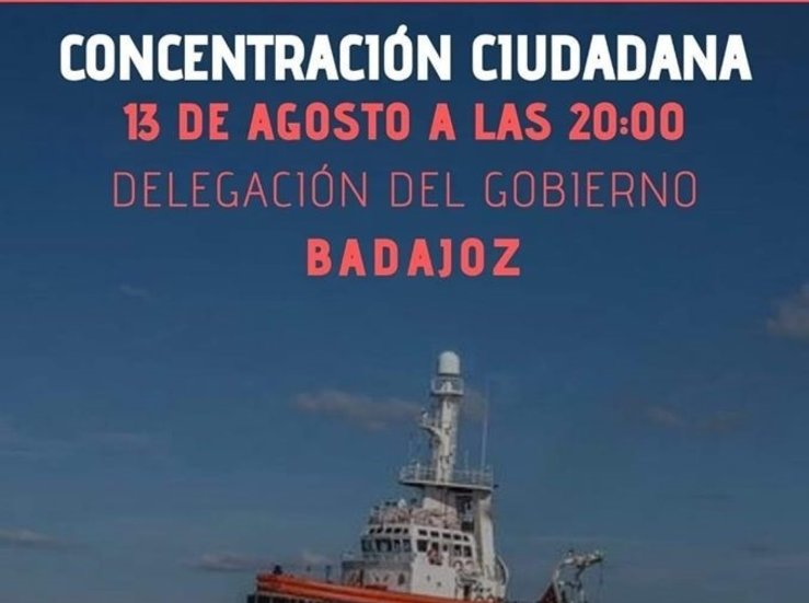Convocan concentracin en Badajoz para pedir acogida de migrantes del Open Arms
