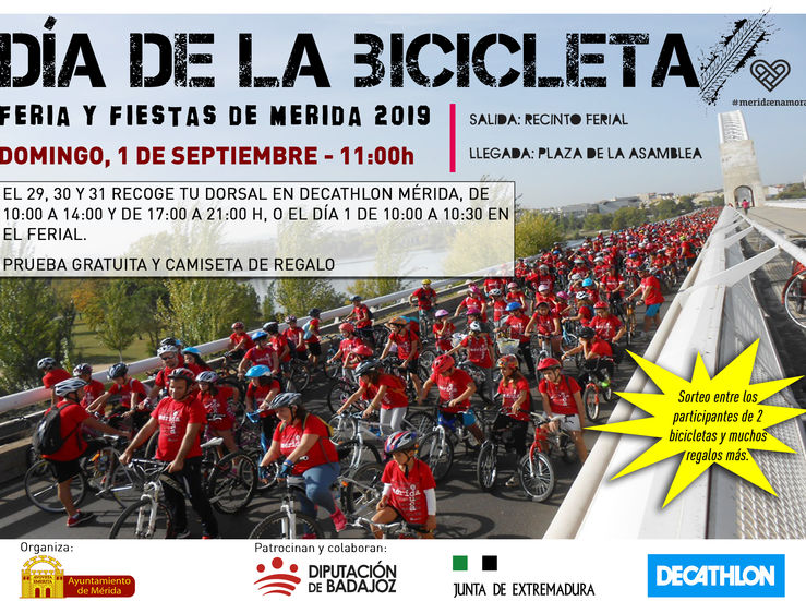 Entre 600 y 800 personas participarn en Da de la Bicicleta el 1 de septiembre en Mrida
