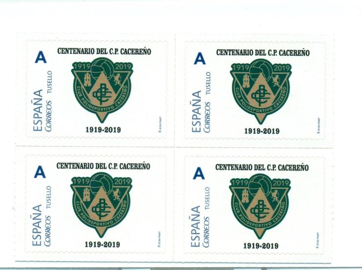 Tarjeta postal y sello de Correos conmemoran centenario del Club Polideportivo Cacereo