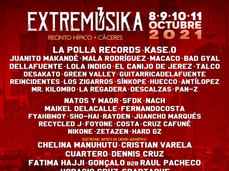 El festival Extremsika de Cceres suma un da ms para su edicin de 2021 