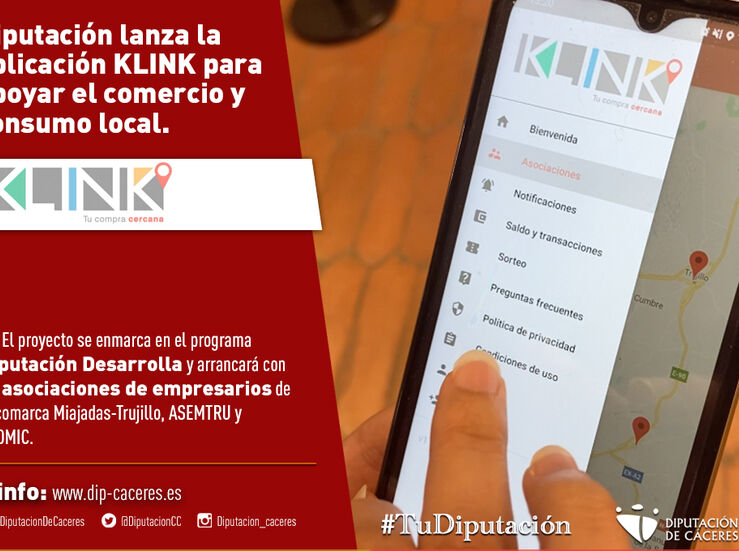 La Diputacin de Cceres lanza la aplicacin KLINK para apoyar el comercio y consumo local