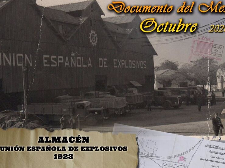 Palacio de la Isla de Cceres expone planos edificio Unin Espaola de Explosivos de 1923