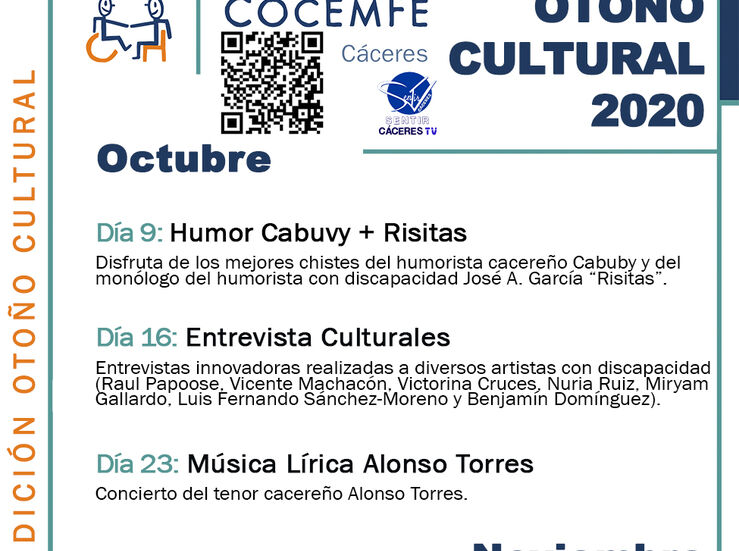 Cocemfe Cceres organiza VIII edicin de su Otoo cultural con actividades online