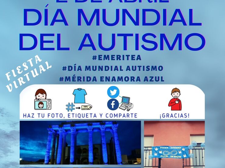 Mrida y algunos de sus monumentos se iluminarn de azul para concienciar sobre el Autismo