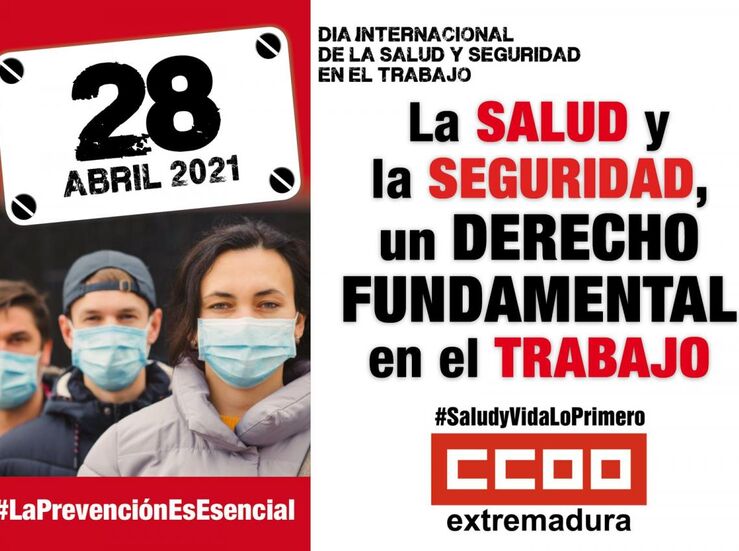 CCOO se concentra en Badajoz para exigir cumplimento de Ley Prevencin Riesgos Laborales