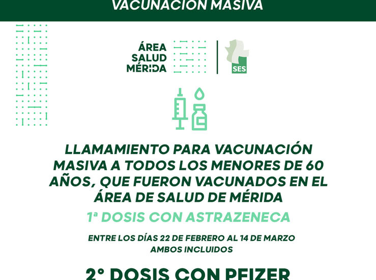 rea Mrida llama a menores de 60 vacunados con AstraZeneca para poner 2 dosis de Pfizer