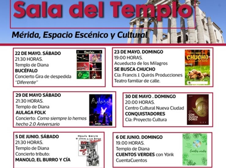 La Sala El Templo de Mrida cierra su programacin este fin de semana con dos conciertos