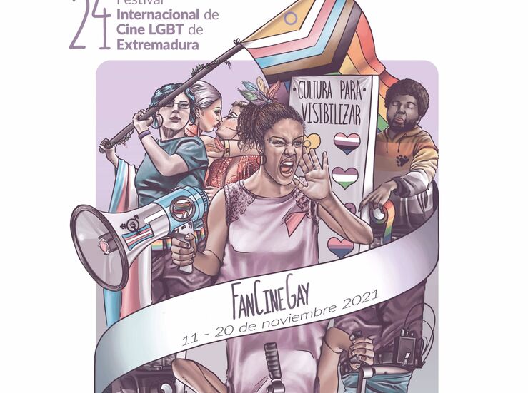 Cartel de FanCineGay 2021 de Eva Corts alerta aumento de delitos hacia colectivo LGBT