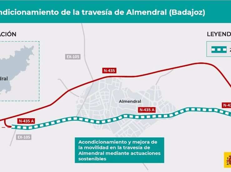 Aprobado el proyecto de trazado para mejorar la movilidad de la travesa de Almendral 