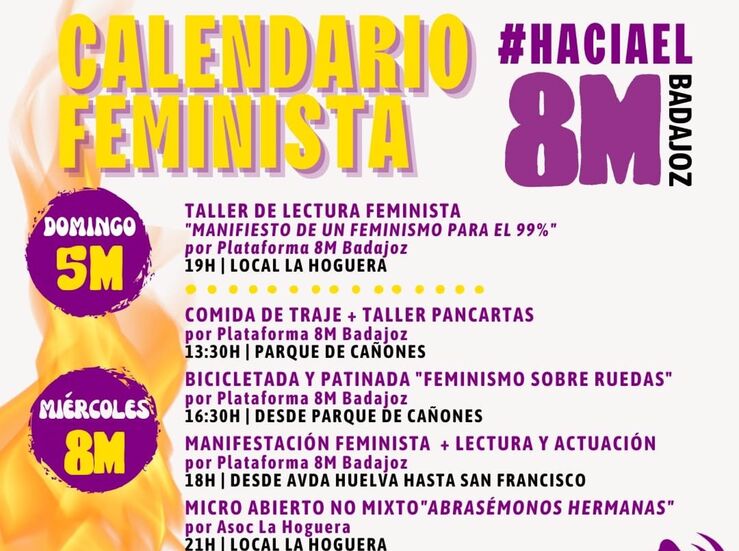 Plataforma 8M de Badajoz organiza manifestacin para luchar contra la violencia patriarcal