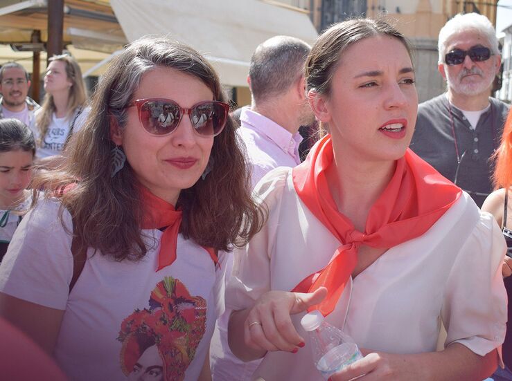 Irene Montero acompaar a De Miguel en un acto de Unidas este mircoles en Badajoz