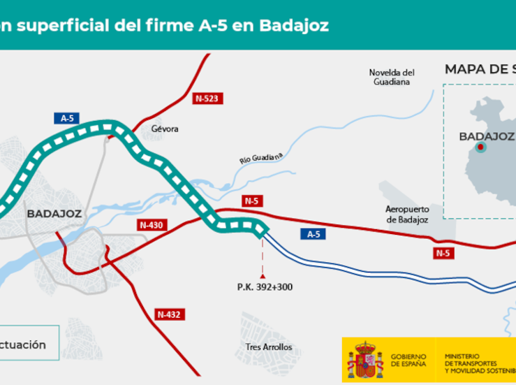 La rehabilitacin del firme de la A5 en provincia de Badajoz seguir afectando al trfico