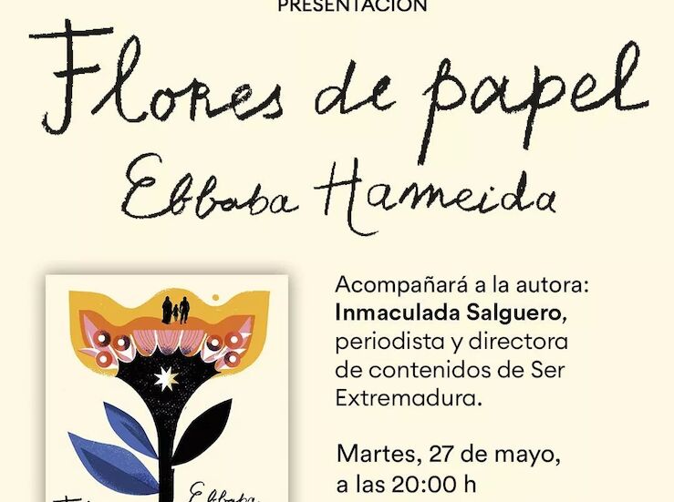 La Biblioteca Municipal de Mrida presenta el libro Flores de papel de Ebbaba Hameida