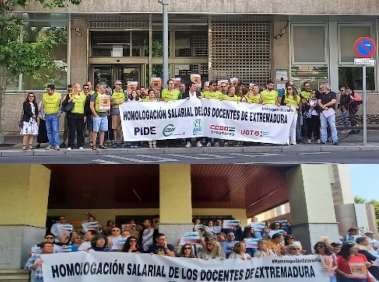 Sindicatos de Educacin se concentran para pedir la homologacin salarial de los docentes
