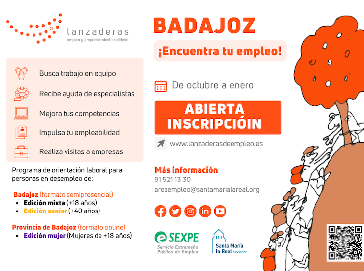 Abierta la inscripcin para tres nuevas lanzaderas de empleo en la provincia de Badajoz 