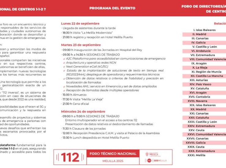 Extremadura participar en el XXXI Foro Tcnico Nacional de Centros 112 