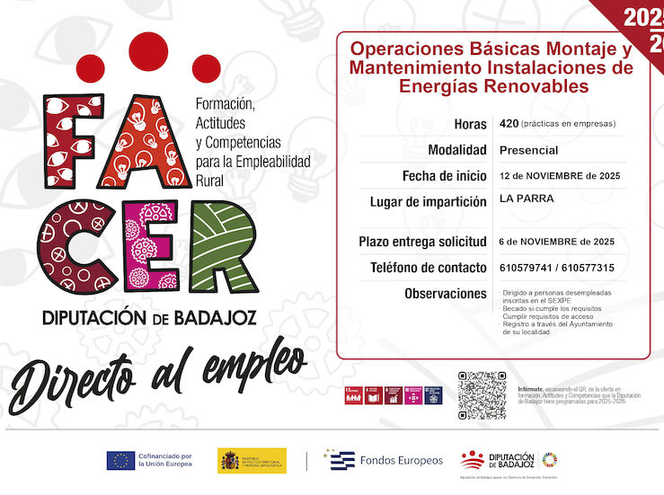 Diputacin Badajoz impulsa empleo verde con una formacin gratuita en energas renovables