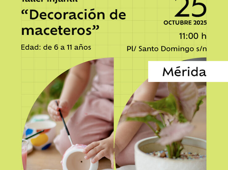 Fundacin CB programa en Mrida el taller infantil Decoracin de maceteros