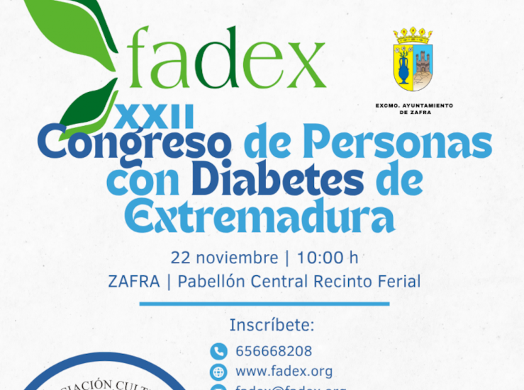 El XXII Congreso de Personas con Diabetes de Extremadura se celebrar el da 22 en Zafra 