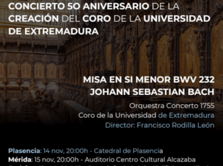 El Coro de la UEx celebra su 50 aniversario con un ciclo de conciertos extraordinarios 