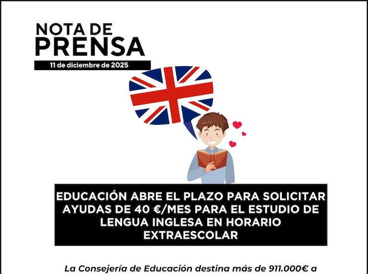 Abierto plazo de solicitud de ayudas de 40 al estudio de ingls en horario extraescolar