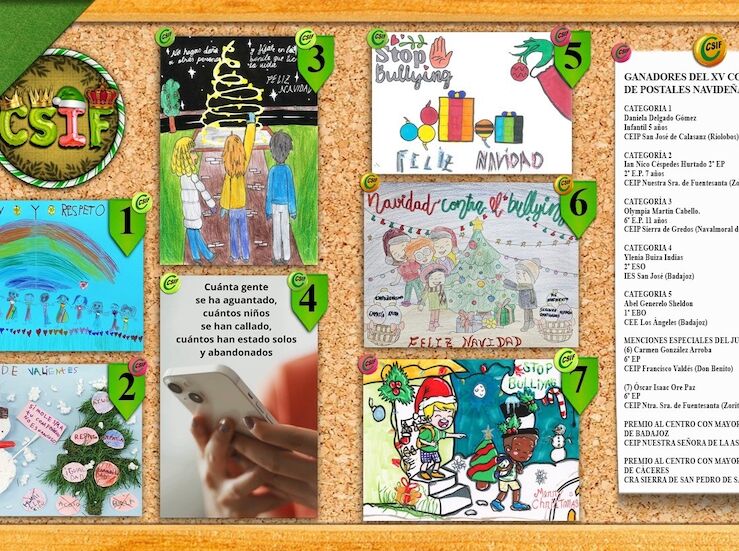 Ms de 800 alumnos de 59 colegios participan en el Concurso de Postales Navideas de CSIF 