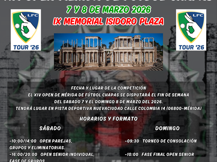 El XIV Torneo de Ftbolchapas de Mrida reunir a 80 jugadores de Espaa y Portugal