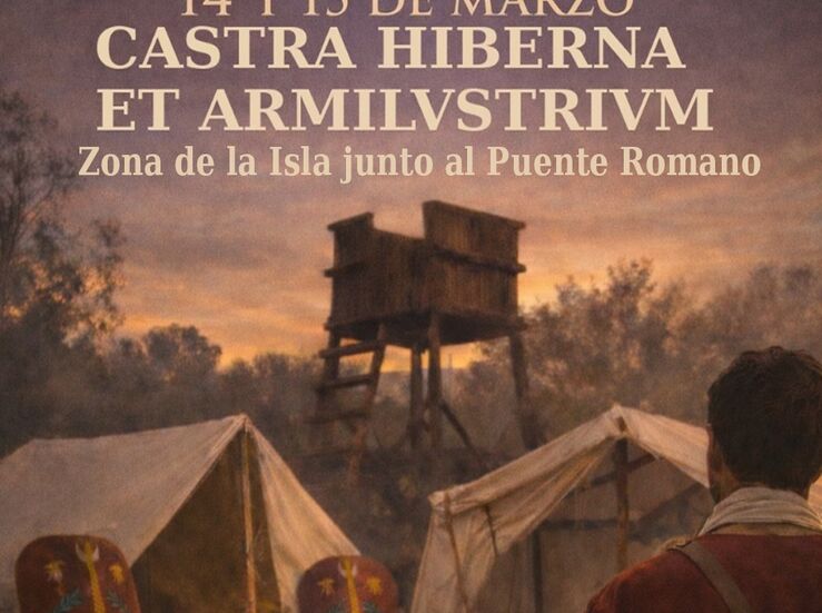 Campamento militar romano en la Isla del Guadiana de Mrida escenificar el Armilustrium