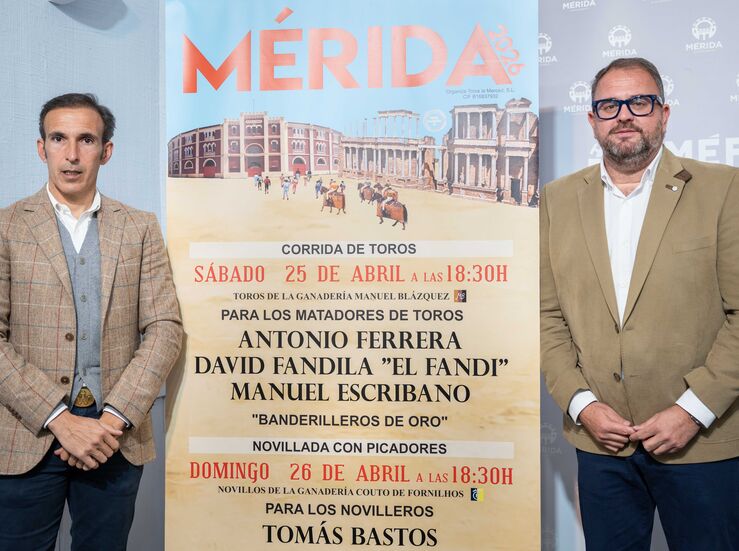Ferrera El Fandi y Escribano protagonizarn la Feria Taurina de Abril 2026 de Mrida