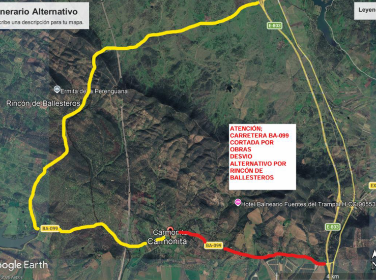 Un tramo de la carretera BA099 permanecer cortado al trfico los das 27 y 28 de abril