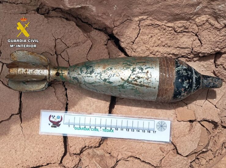 Desactivada granada de mortero de la Guerra Civil hallada en un centro reciclaje de Zafra