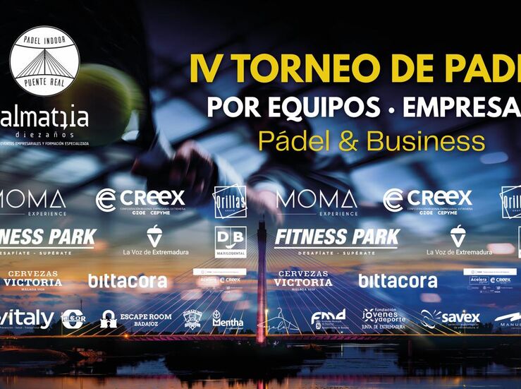 El IV Torneo de Pdel Entre Empresas patrocinado por la Creex arranca este viernes