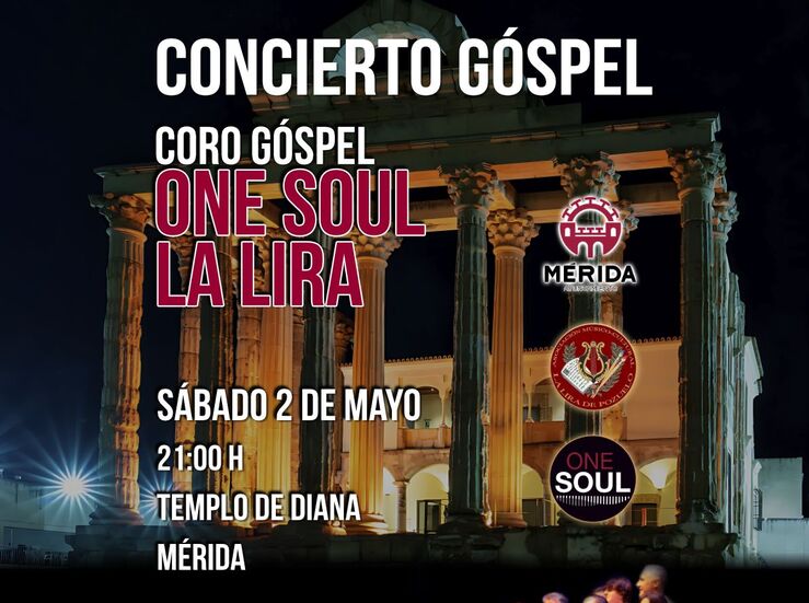 El Coro Gospel One Soul La Lira ofrecer un concierto en el Templo de Diana de Mrida