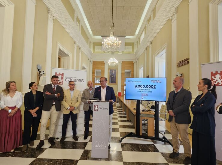 Presupuesto del Ayuntamiento de Cceres para 2026 asciende a 9066M y crece un 67
