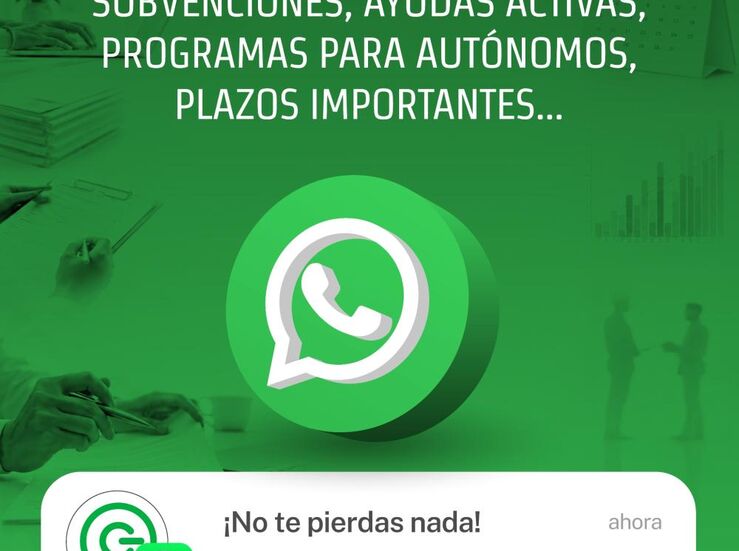 Junta crea canal de WhatsApp para informar a pymes y autnomos sobre ayudas e iniciativas 