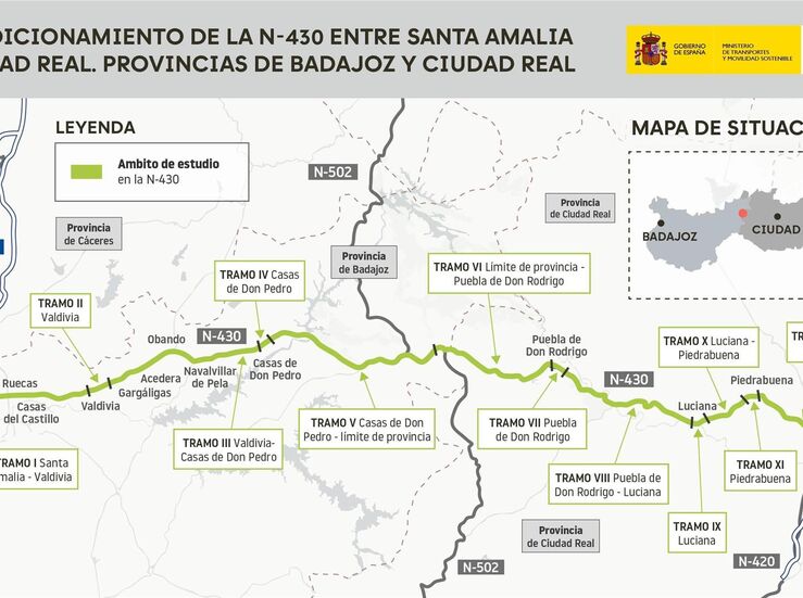 Transportes aprueba provisionalmente el estudio de mejora en la N430