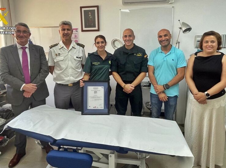 Guardia Civil Badajoz certifica la excelencia de su Escaln Mdico con sello calidad Aenor