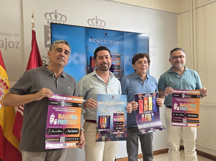 Concierto Banda Municipal con temas de ABBA y el Baluba Fest en Noches de Verano Badajoz