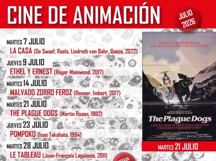 La Enredadera de Mrida proyecta las pelculas de animacin The plague dogs y Pompoko 