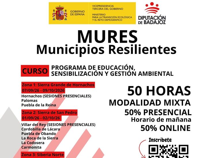  La Diputacin de Badajoz abre las inscripciones para un nuevo curso del proyecto MURES 