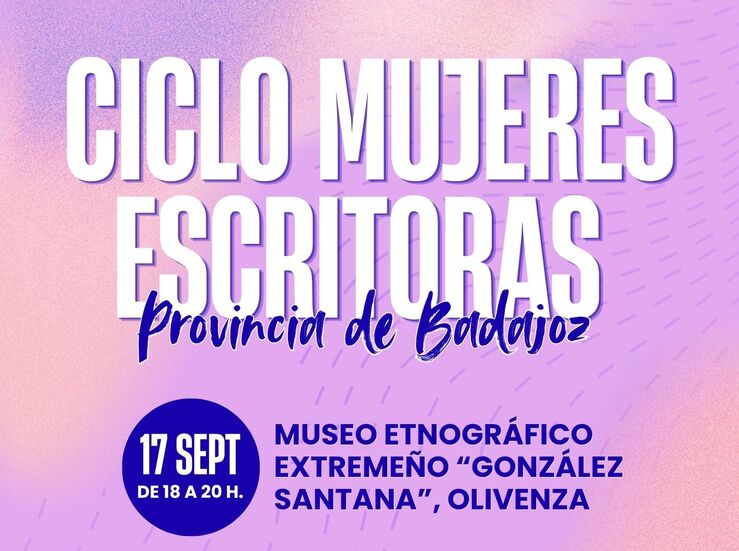 Diputacin y AGCEX arrancan el Ciclo de Mujeres Escritoras en la Provincia de Badajoz