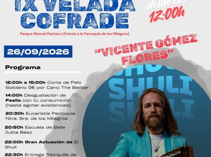 Cofrada de las Tres Cadas de Mrida celebra la IX Velada Cofrade Vicente Gmez Flores 