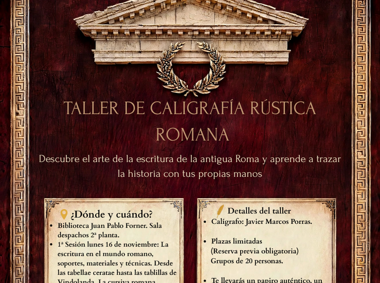 La Biblioteca Municipal de Mrida organiza un taller de Caligrafa Rstica Romana