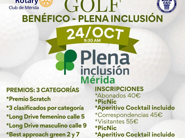 Rotary Mrida recupera su Torneo Benfico de Golf para apoyar la labor de Plena Inclusin